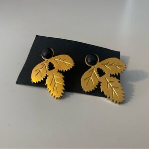 Unique Gold Leaf Earrings